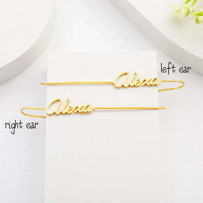 Custom Name Ear Wrap Crawler Hook Earrings