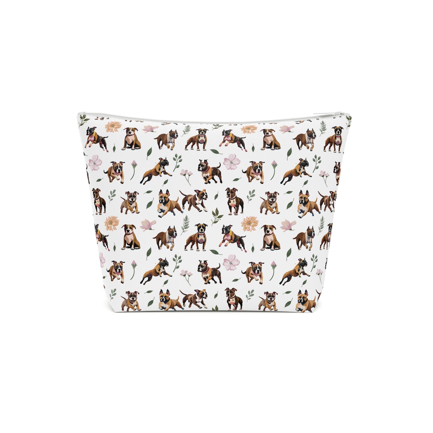 Staffordshire Bull Terrier Print Cotton Cosmetic Bag/Makeup Travel Pouch