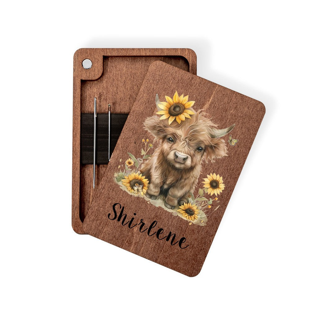 Personalized Highland Cow Needle Box with Name, photo 7