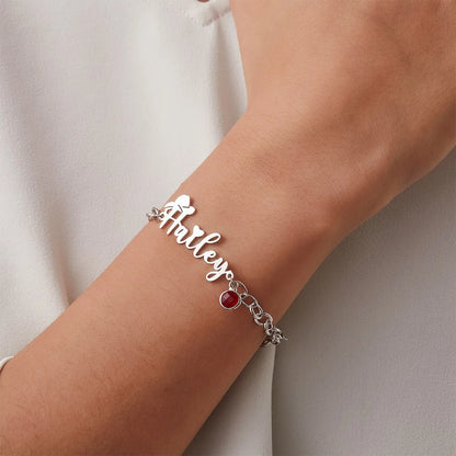 Cowboy Hat Bracelet with Custom Name and Birthstone