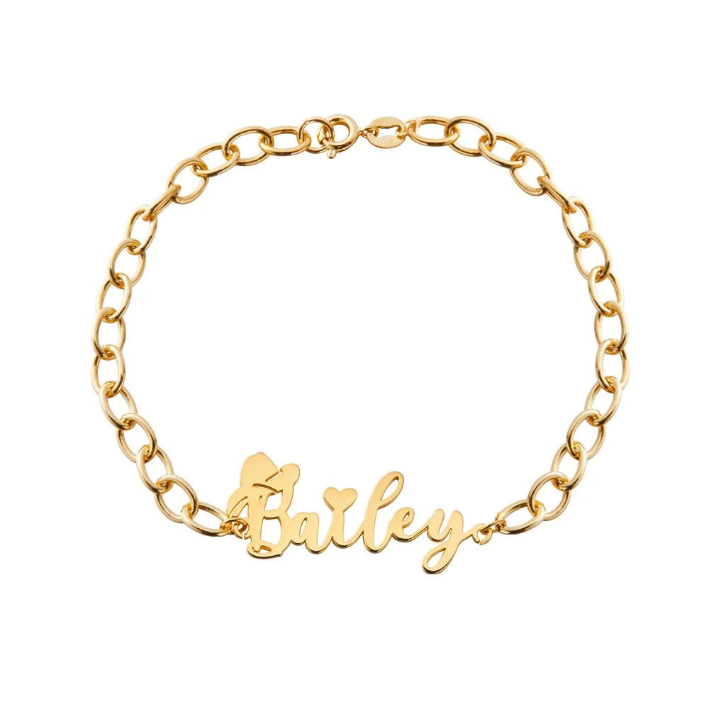 Cowboy Hat Bracelet with Custom Name and Birthstone