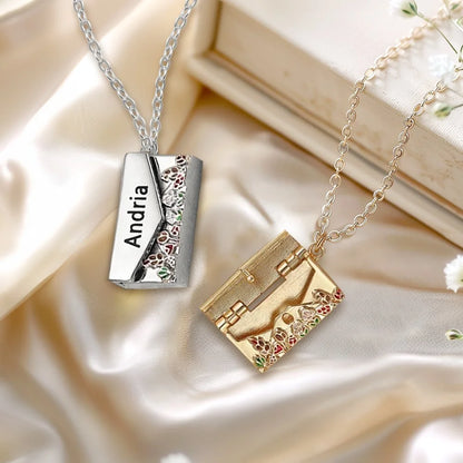 Custom Engraved Hidden Message Envelope Necklace