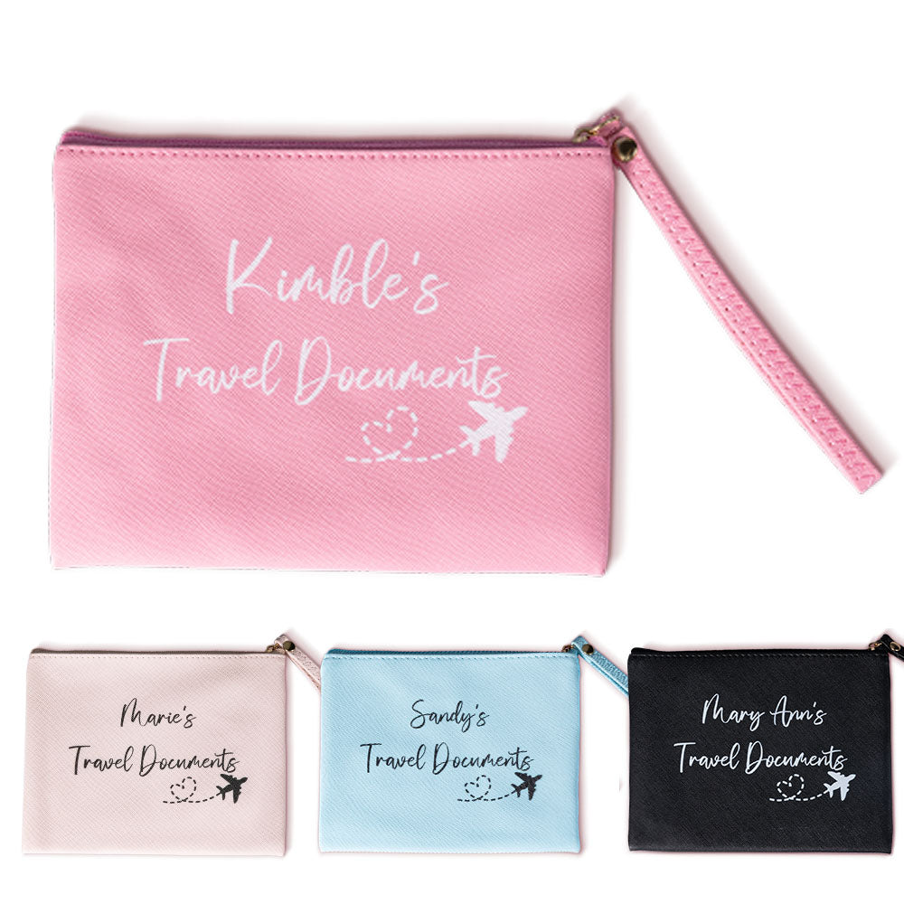 Personalized Airplane Travel Document Pouch with Family Name, photo 1