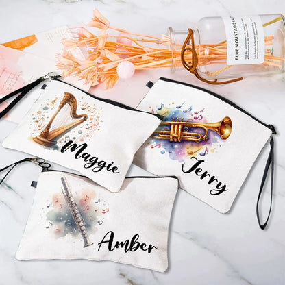 Personalized Musical Instrument Makeup Bag