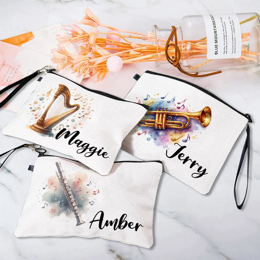 Personalized Musical Instrument Makeup Bag