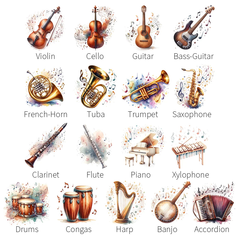 Personalized Musical Instrument Makeup Bag