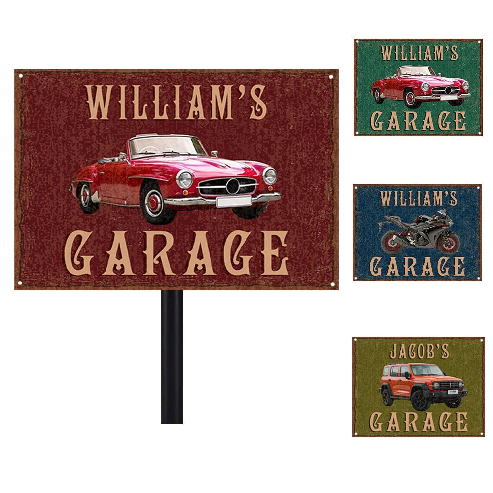 Personalized Garage Sign with Custom Name