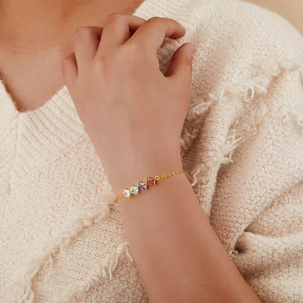 Personalized Family Birthstones Bracelet