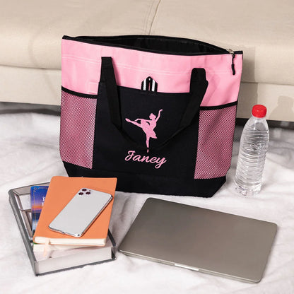 Custom Glitter Ballerina Tote Bag