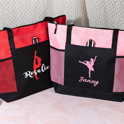 Custom Glitter Ballerina Tote Bag