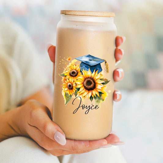 Personalized Graduation Hat Flower Bouquet Cup