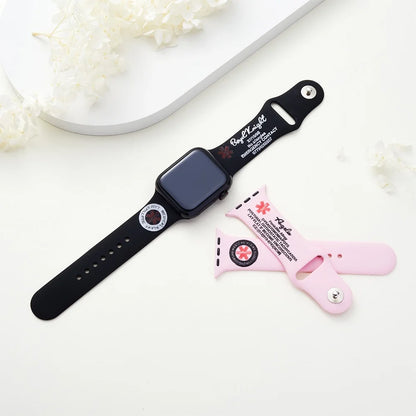 Engraved Medical Alert Silicone Smart Watch Band
