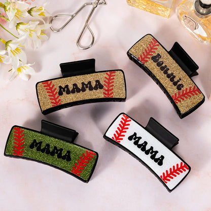 Personalized Baseball Glitter Claw Clip for Women