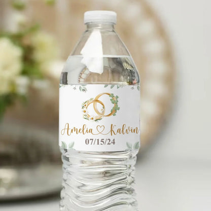 Custom Name Birth Flower & Tree Water Bottle Labels