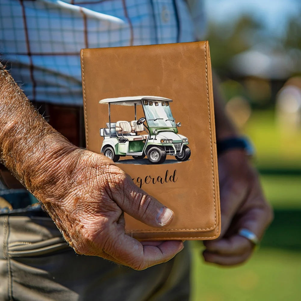 Custom PU Leather Golf Themed Design Scorecard Holder