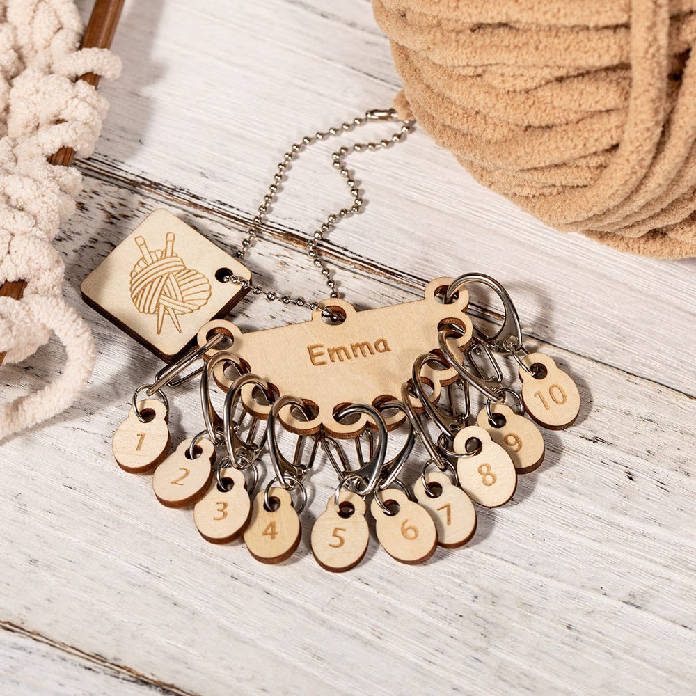 Custom Engraved Crochet Stitch Marker Charms