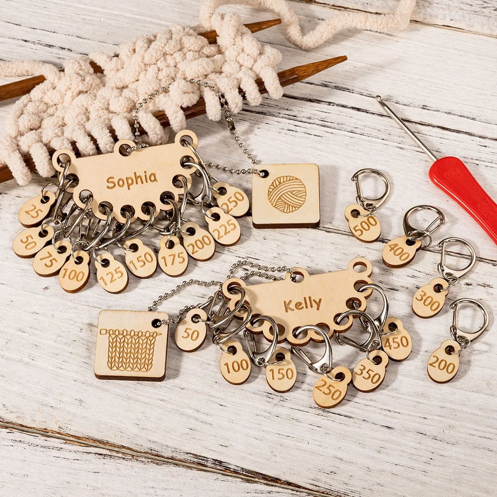 Custom Engraved Crochet Stitch Marker Charms