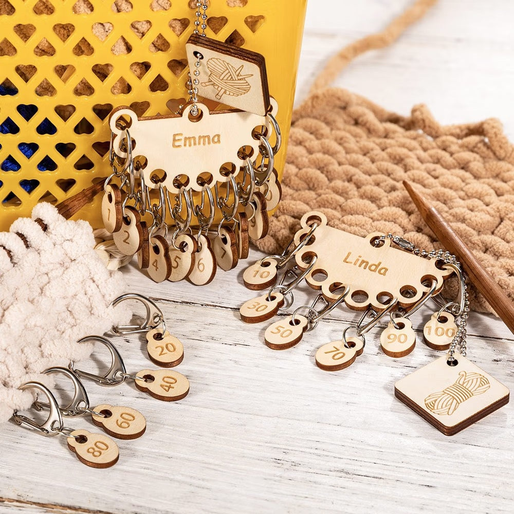 Custom Engraved Crochet Stitch Marker Charms