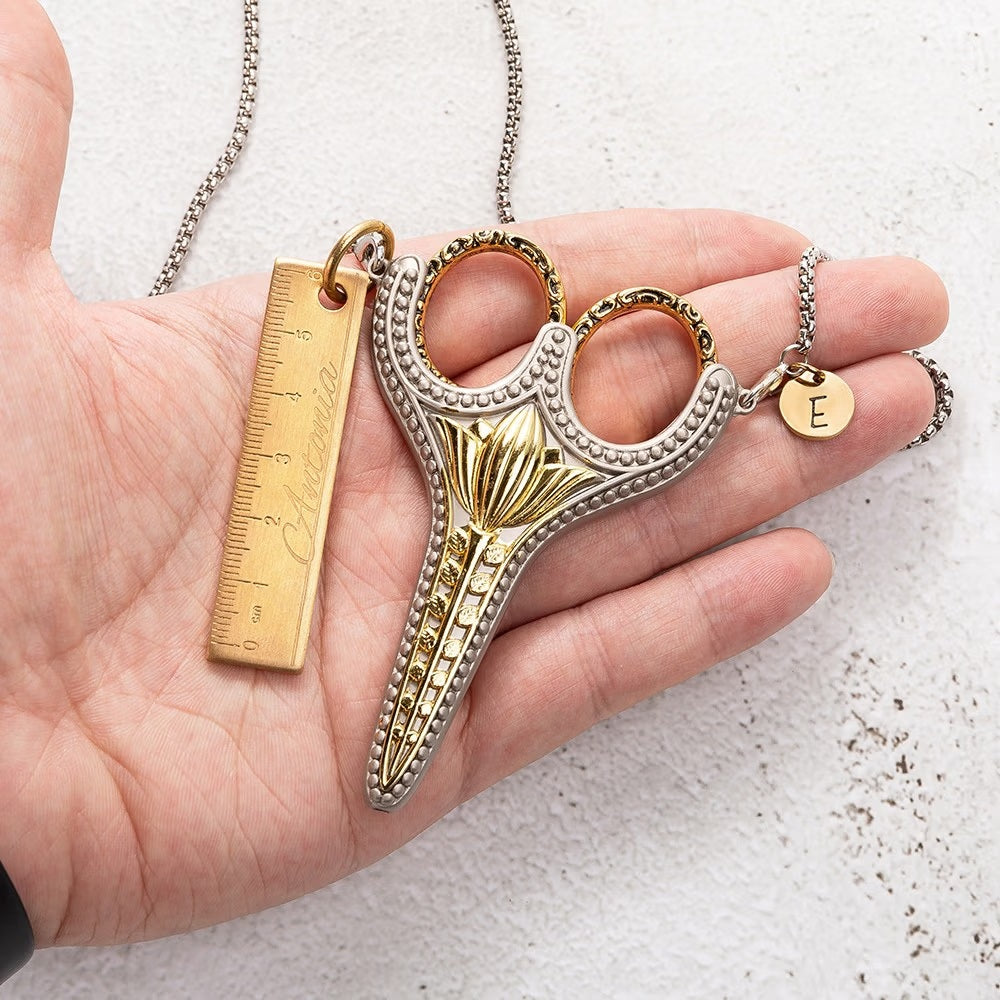 Custom Vintage Tulip Scissors with Necklace Case
