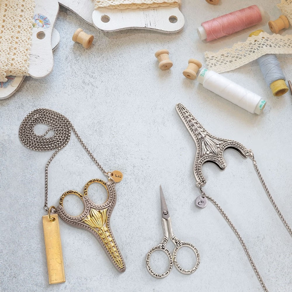Custom Vintage Tulip Scissors with Necklace Case
