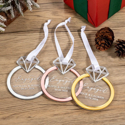 Personalized First Christmas Engaged Ornament