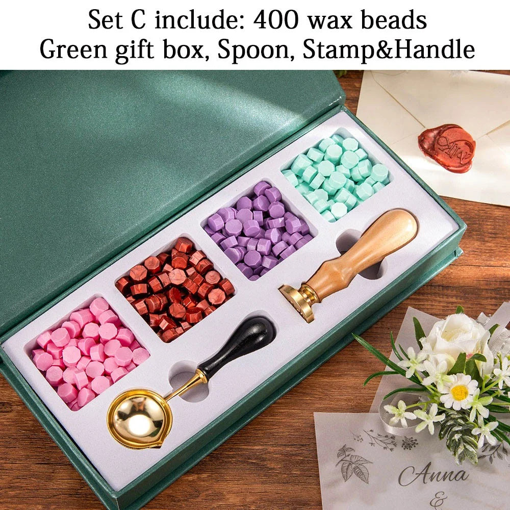 Custom Logo Wax Envelope Seal Stamp Kit