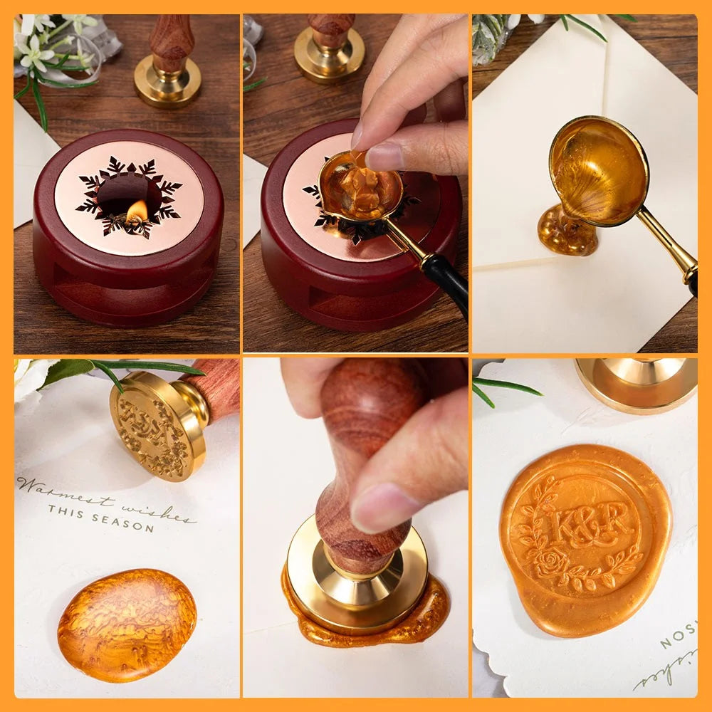 Custom Logo Wax Envelope Seal Stamp Kit