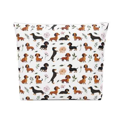 Dachshund Print Cotton Cosmetic Bag/Makeup Organizer/Toiletry Bag