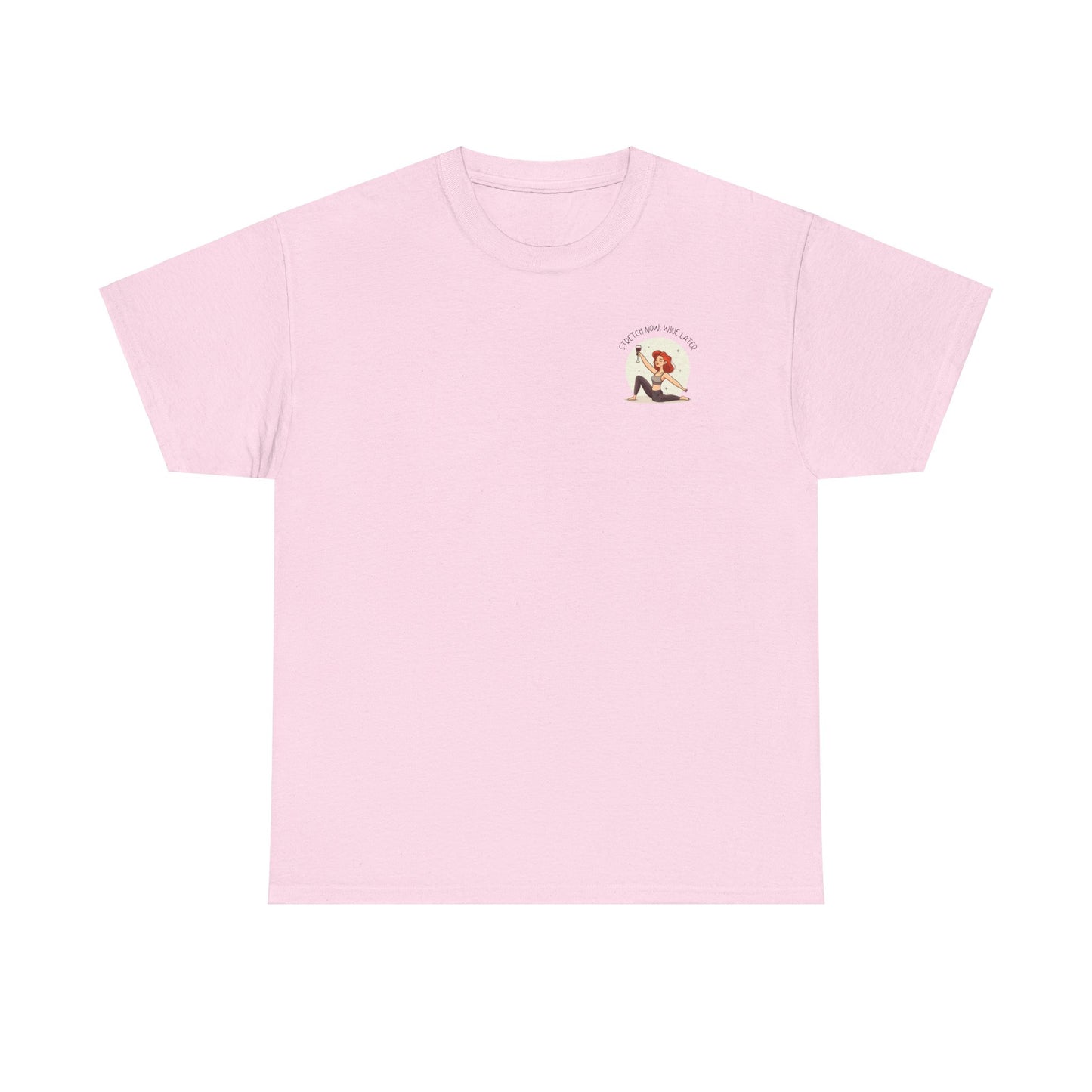 Stretch Now Wine Later Graphic T-Shirt (Ginger)
