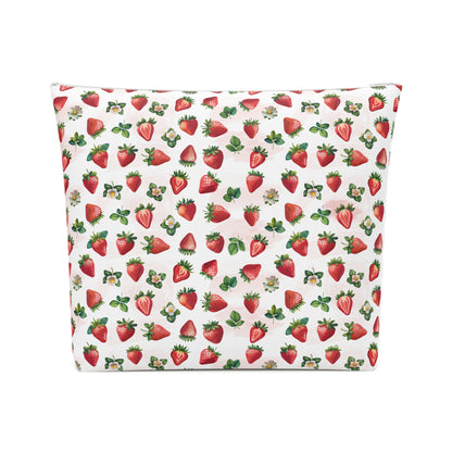 Strawberry Print Cotton Cosmetic Bag/Makeup Travel Pouch