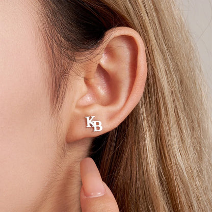 Tiny Two Letters Stud Earrings