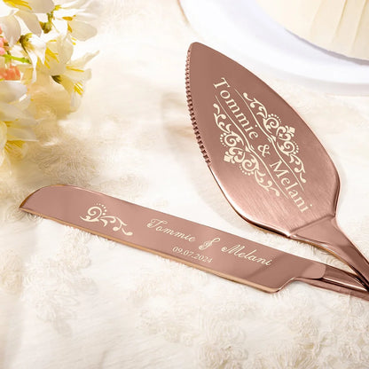 Personalized Floral Wedding Cake Cutter Set
