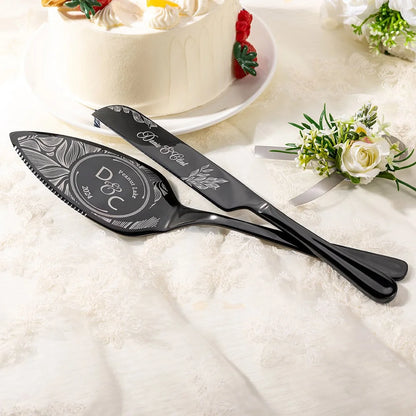 Personalized Floral Wedding Cake Cutter Set