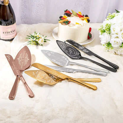Personalized Floral Wedding Cake Cutter Set