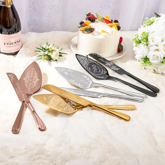 Personalized Floral Wedding Cake Cutter Set