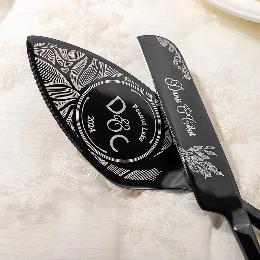 Personalized Floral Wedding Cake Cutter Set