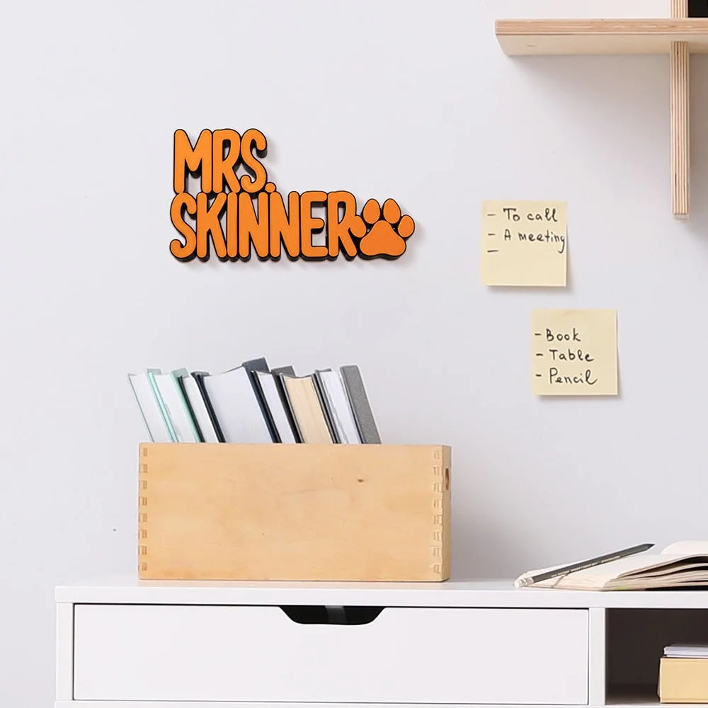 Personalized 3D Colorful Teacher Name Sign