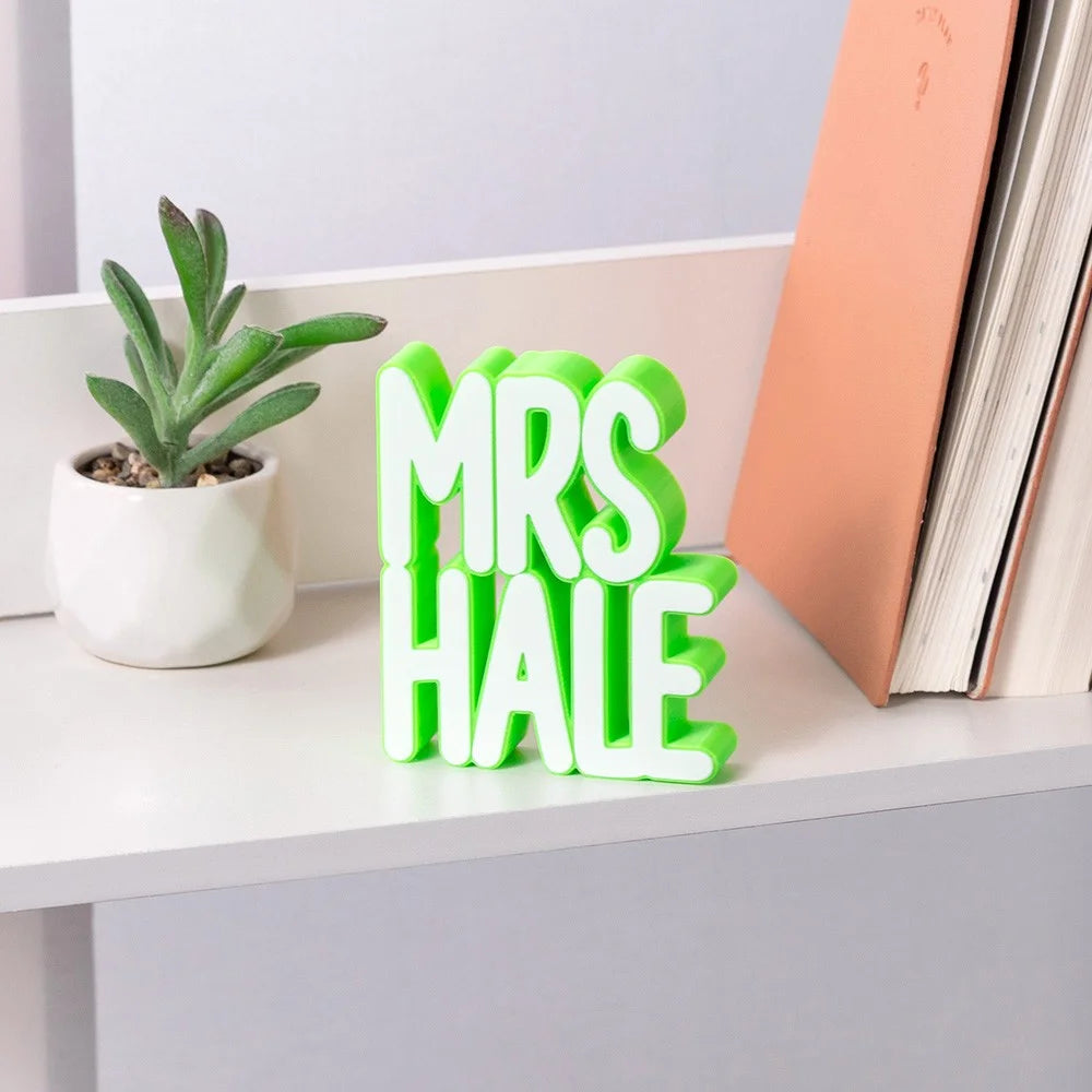 Personalized 3D Colorful Teacher Name Sign