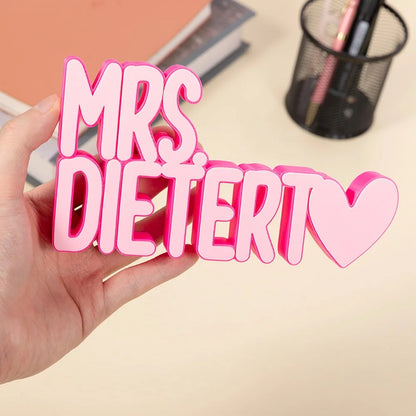 Personalized 3D Colorful Teacher Name Sign