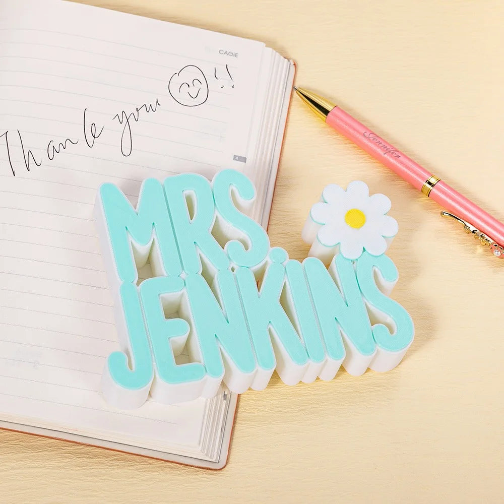 Personalized 3D Colorful Teacher Name Sign