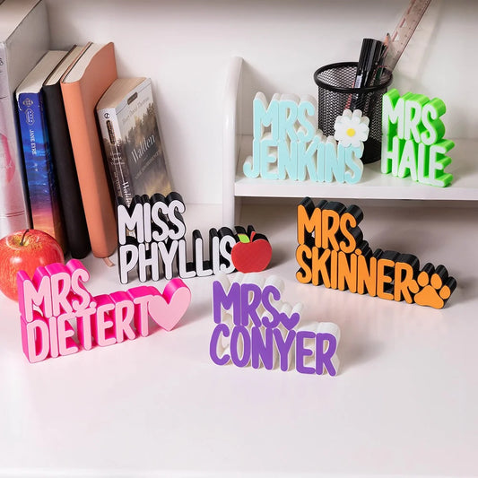 Personalized 3D Colorful Teacher Name Sign