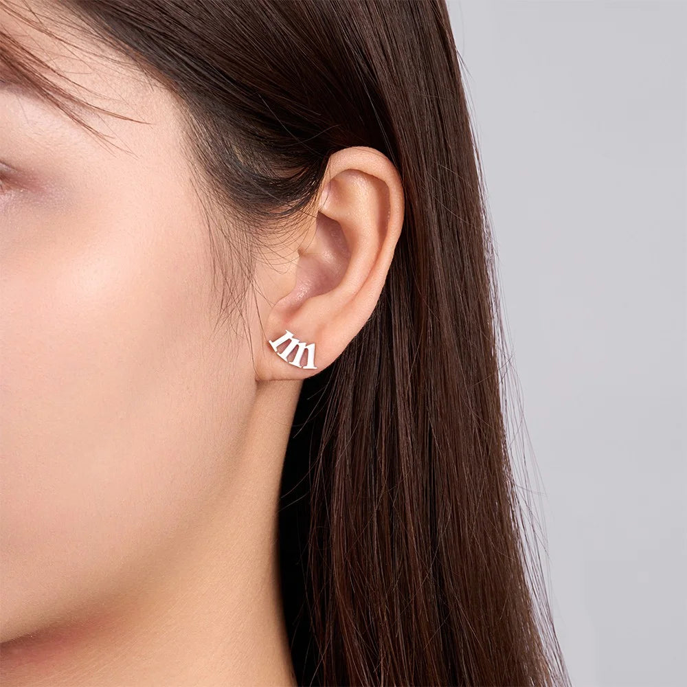 Personalized Tiny Number Earrings
