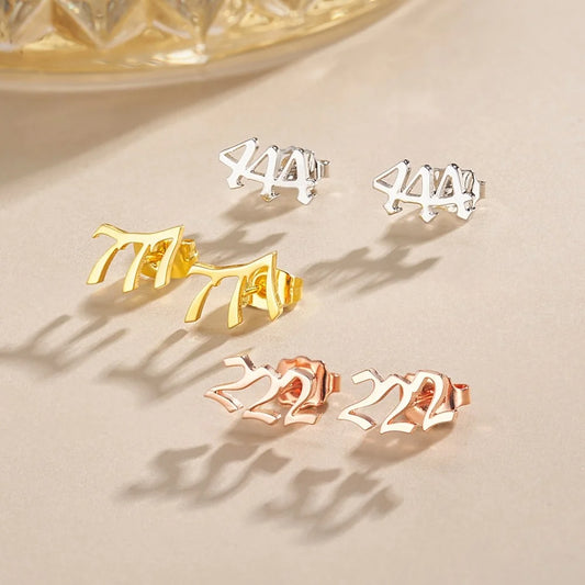 Personalized Tiny Number Earrings