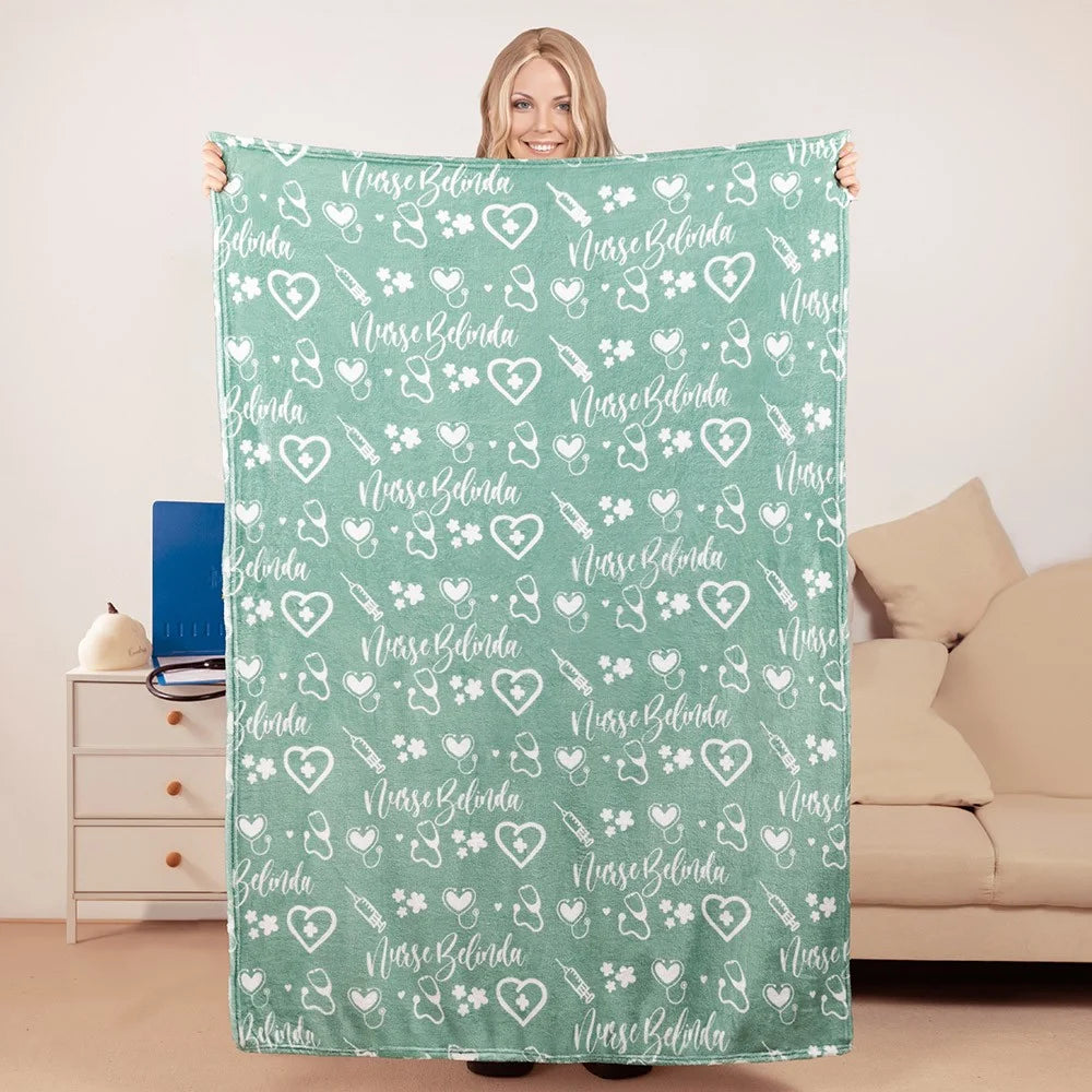 Personalized Name Nurse Blanket