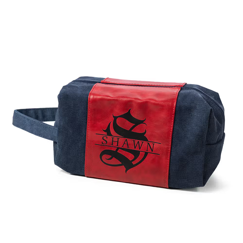 Custom Men’s Toiletry Bag with Name & Initial