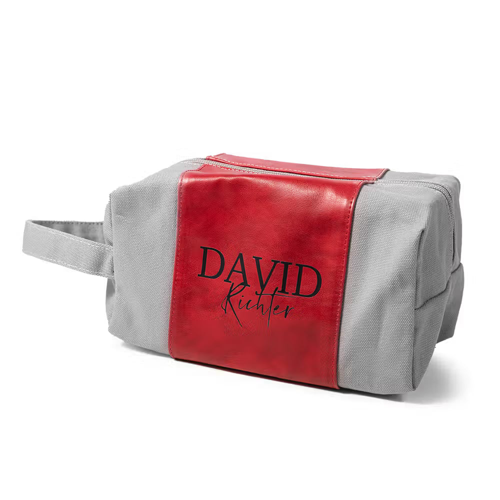 Custom Men’s Toiletry Bag with Name & Initial