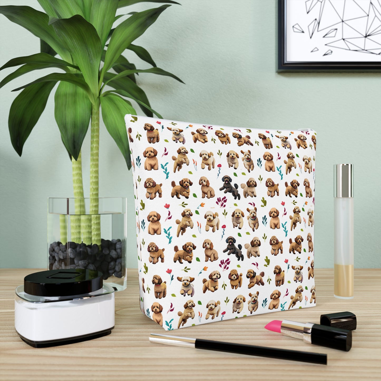 Cockapoo Print Cotton Cosmetic Bag/Makeup Travel Pouch