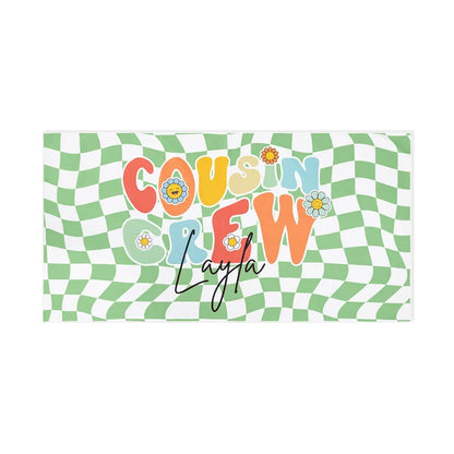 Custom Name Cousin Crew Microfiber Beach Towel