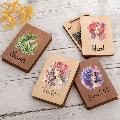 Personalized Birth Flower Needle Box with Name, photo 2
