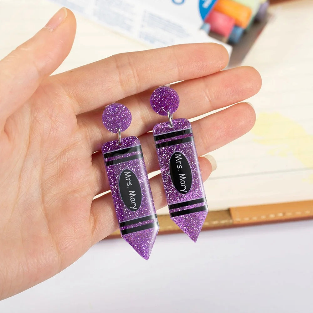 Personalized Name Teacher Earrings